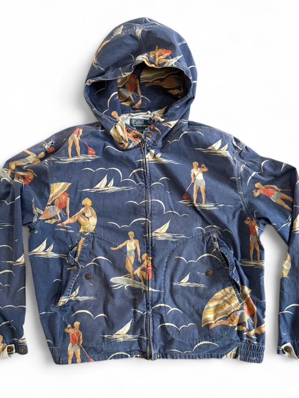 Polo Ralph Lauren Vintage Nautical AOP Hooded Zip-Up Jacket